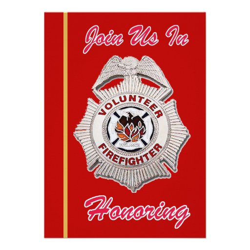 Volunteer Firefighter Retirement Invitation