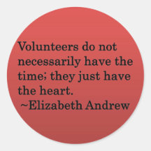 Volunteer Heart Round Stickers
