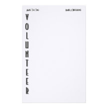 Volunteer Personalized Stationery