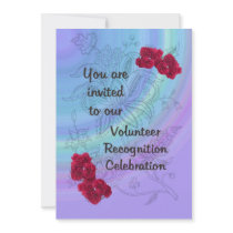 Volunteer Recognition Invitation Red carnations