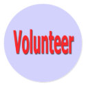 volunteer stickers - purple sticker
