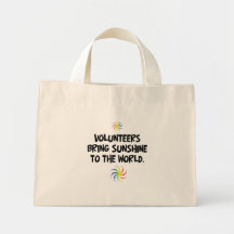 Volunteers bring sunshine to the world canvas bag