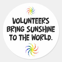 Volunteers bring sunshine to the world round stickers