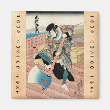Voluta japonesa fresca del guerrero del ukiyo-e de imanes  