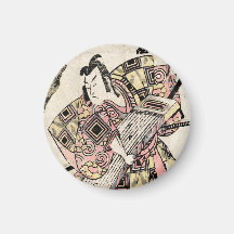 Voluta japonesa fresca del ukiyo-e del samurai del imanes para frigoríficos