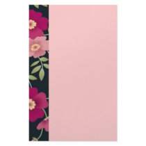 Volutes with flowers on black reason - stationery