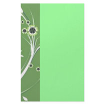 Volutes with flowers on green reason - stationery design