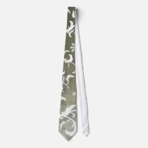 Volutes with flowers on green reason - custom ties