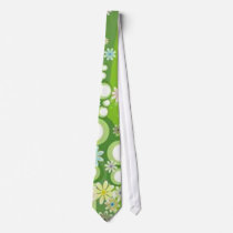 Volutes with flowers on green reason - custom ties