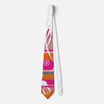Volutes with flowers on lined reason - neckwear