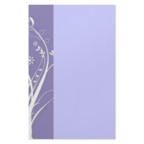 Volutes with flowers on mauve reason - customized stationery