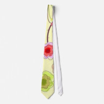 Volutes with flowers on yellow reason - ties