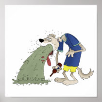 Vomiting dog print