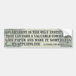 Von Mises on Paper Money Bumper Sticker