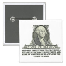 Von Mises on Paper Money Pinback Button