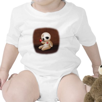 Voodoo Doll Cartoon in Love Baby Bodysuits