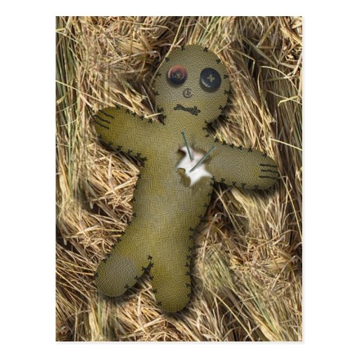 Voodoo Doll /straw PostCard Zazzle
