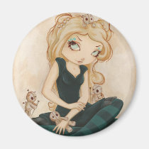 Voodoo goth rag doll magnets