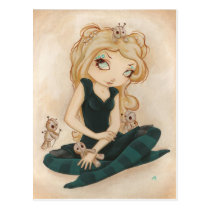 Voodoo goth rag doll postcards