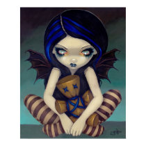 Voodoo in Blue gothic fairy Art Print