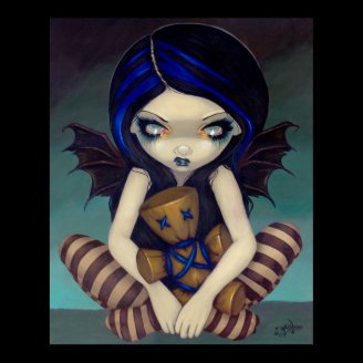 Voodoo in Blue gothic fairy Art Print