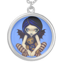 Voodoo in Blue NECKLACE voodoo doll fairy