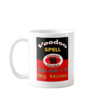 Voodoo Man Big Money Spell mugs by figstreetstudio Voodoo Man Big Money Spell mugs