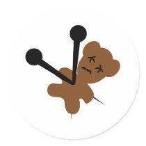 voodoo teddy needles brown bear stickers