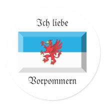 Vorpommern Flag Gem Round Sticker