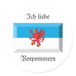 Vorpommern Flag Gem Round Sticker