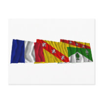 Vosges, Lorraine & France flags Post Card