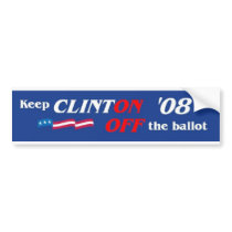 Vote Against Clinton '08 bumper stickers