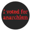 Vote Anarchism stickers