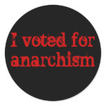Vote Anarchism stickers