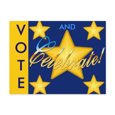VOTE AND CELEBRATE! Postcard by SherryHolderHunt