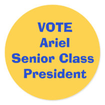 VOTE Ariel  Senior Class President stickers