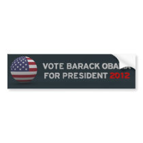 Vote Barack Obama For President 2012 Bumper Stickers