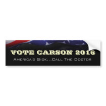 Vote Ben Carson 2016 Campaign Bumper Sticker