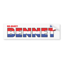 Vote Bennet 2010 Elections Red White and Blue Bumper Sticker