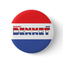 Vote Bennet 2010 Elections Red White and Blue Pin