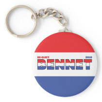 Vote Bennet 2010 Elections Red White and Blue Key Chains