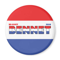 Vote Bennet 2010 Elections Red White and Blue Fridge Magnet