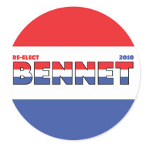 Vote Bennet 2010 Elections Red White and Blue Stickers