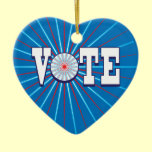 VOTE (blue - red) Heart Ornament