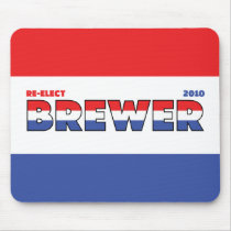 Vote Brewer 2010 Elections Red White and Blue Mousepad