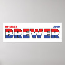 Vote Brewer 2010 Elections Red White and Blue Posters