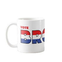 Vote Brown 2010 Elections Red White and Blue Coffee Mugs