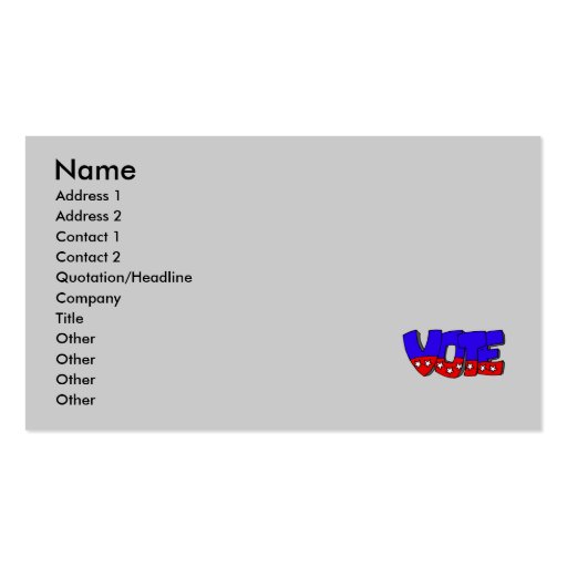 Vote Bubble Letters Business Card Templates Zazzle