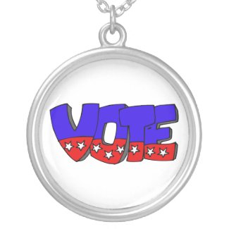 Vote Bubble Letters necklace