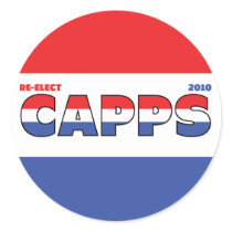 Vote Capps 2010 Elections Red White and Blue Stickers